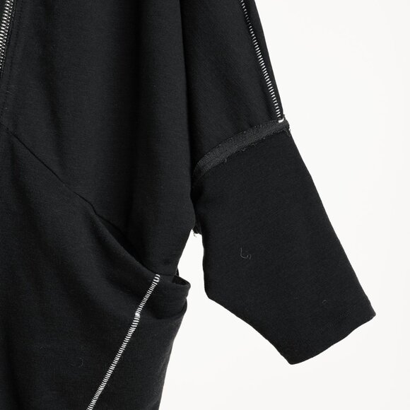 Crea Concept AW/18 Dark Charcoal Jersey Asymmetrical Zip Coatigan - Picture 7 of 12